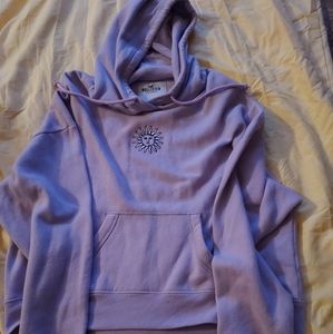 Hollister pullover Purple Embroiled Sun. Size Large Women